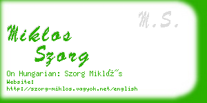 miklos szorg business card